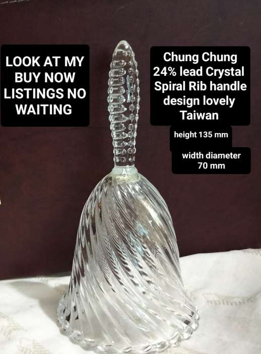 BELL 24% lead Crystal Glass Spiral Rib handle beaded Glass LOOK at my BUY NOW-NO WAITING