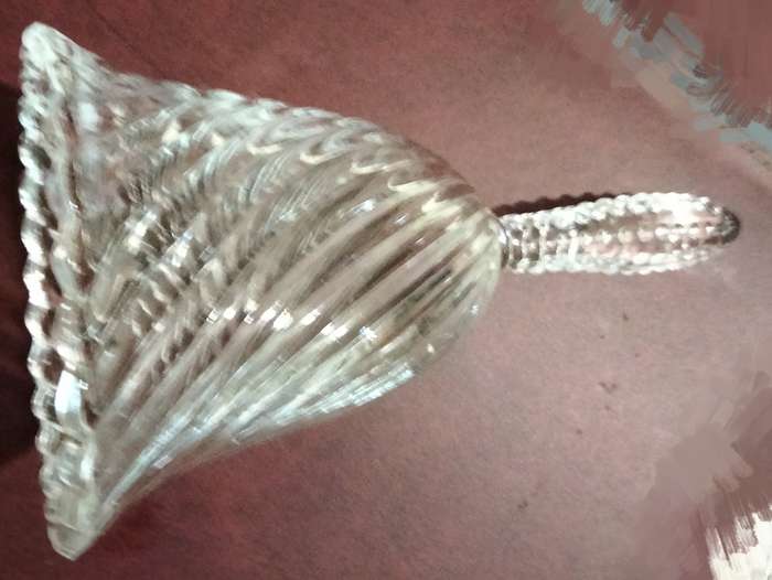 BELL 24% lead Crystal Glass Spiral Rib handle beaded Glass LOOK at my BUY NOW-NO WAITING