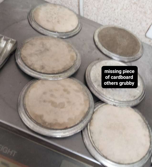 IANTHE silver plated -6 Drip Coasters+Stand-England LOOK at my BUY NOW listings NO WAITING Waiting