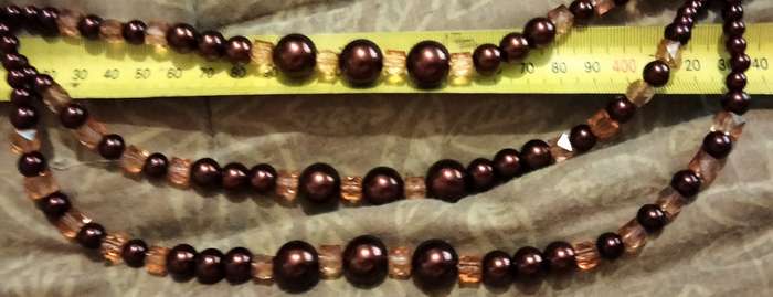 NECKLACE Bib  purple glass beads interspaced square lighter LOOK at my BUY NOW LISTINGS NO WAITING