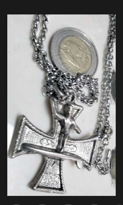 Pendant on Neck Chain 1960 figural Surfer on Maltese Cross 60- ED-big Daddy -ROTH Artist