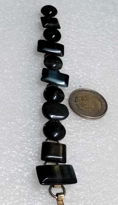 1970 Bracelet - TIGER EYE -Semi Precious Gemstone  Gold tone metal LOOK at my BUY NOW NO WAITING