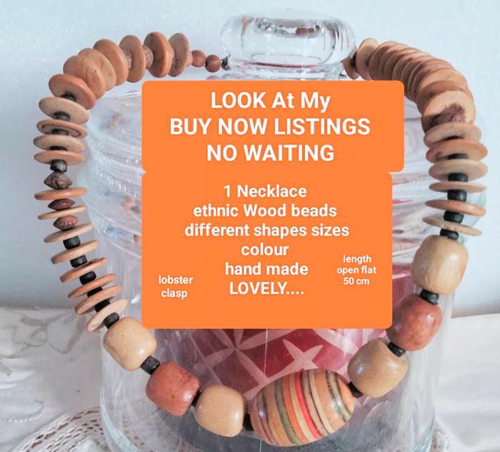 Necklace Genuine Wood ethnic beads Sizes Style Colours differLOOK At My BUY NOW LISTINGS NO WAITING