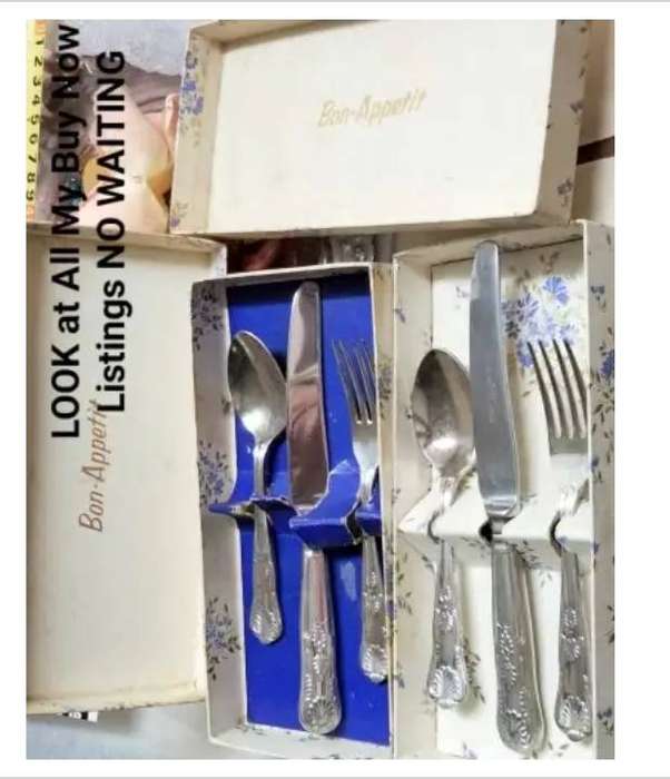 Kings Pattern Boxed sets bid each set  - fork knife Spoon LOOK AT MY BUY NOW LISTINGS NO WAITING