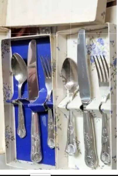 Kings Pattern Boxed sets bid each set  - fork knife Spoon LOOK AT MY BUY NOW LISTINGS NO WAITING