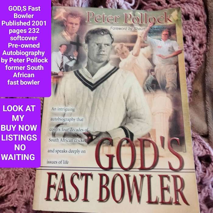 1 book Autobiography Peter Pollock GOD'S FAST BOWLER - Pictures - PB 2001 Pre-owned softcover