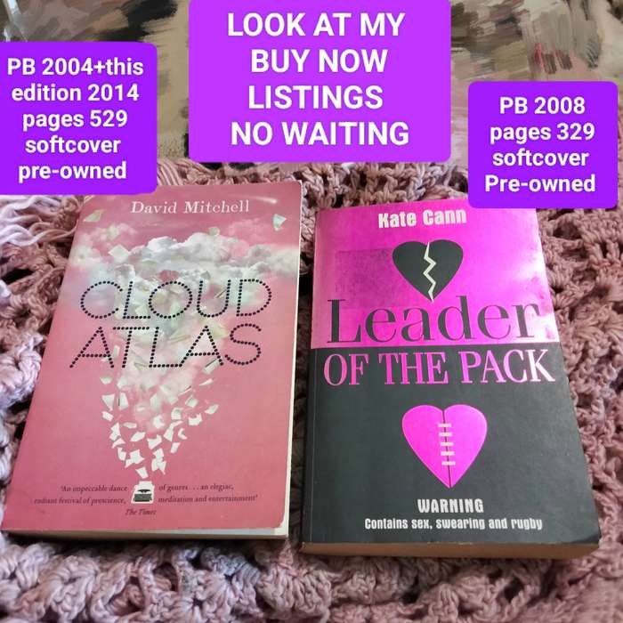 2 books LEADERofthePACK Kate Cann  PB 2008+David Mitchell CLOUD ATLAS PB 2014 softcover Pre-owned