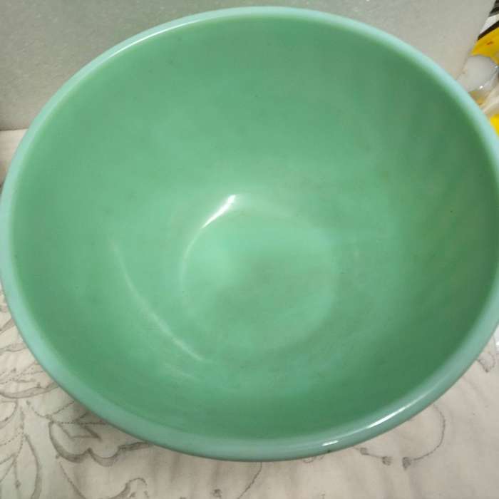 1 Jadeite Swirl milk Glass Mixing Bowl Oven Ware FIREKING USA LOOK AT MY BUY NOW LISTINGS NO WAITING