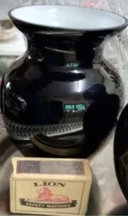 Vases 2 Venitian Glass Black/White cased Hand Blown Look at my Buy Now listings No Waiting