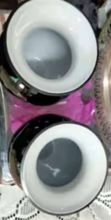 Vases 2 Venitian Glass Black/White cased Hand Blown Look at my Buy Now listings No Waiting