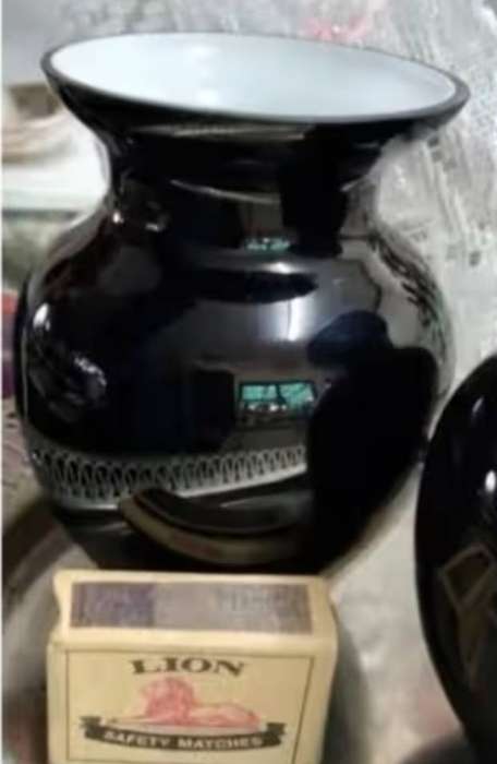 Vases 2 Venitian Glass Black/White cased Hand Blown Look at my Buy Now listings No Waiting