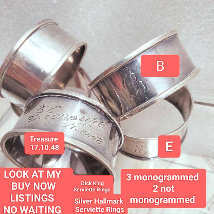 5 Dick King STERLING SILVER Hallmark 3 monogrammed W.88 grams LOOK At My BUY NOW LISTINGS NO WAITING