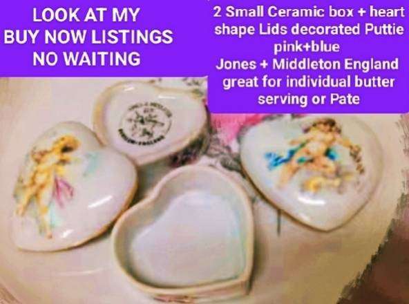 2 CeramicBoxes+lids Jones+Middleton LOOK At My BUY NOW LISTINGS NO WAITING