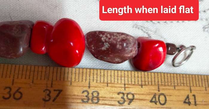 Necklace RED JASPER QUARTZ Acorn red grey quartz veins mix small Chunky semi PRECIOUS GEMSTONE