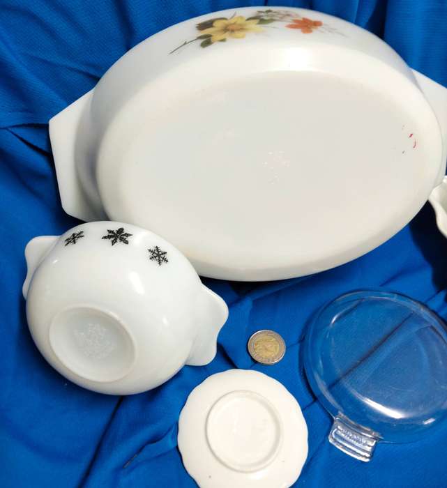 4 mix JAJ Milk 2 bowls Mixing glass+aLid+Souvenir ceramic mini plate LOOK At My BUY NOW - NO WAITING