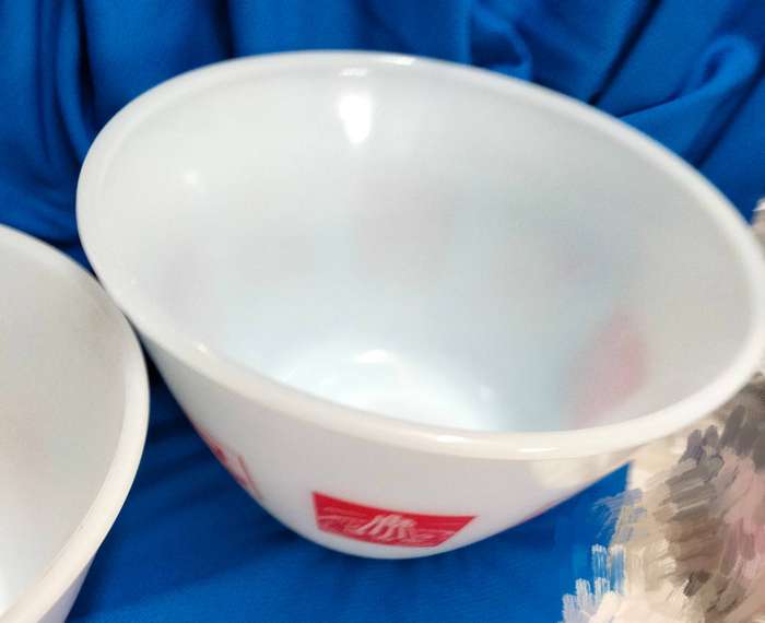 Mix-3 Milk Glass Mixing bowls 2 implement patterns+1 pudding  LOOK At My BUY NOW NO WAITING