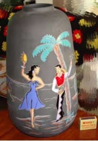 KETO KERAMIK no. 1007 Floor Vase -15 Mexico 1950s hand made Germany