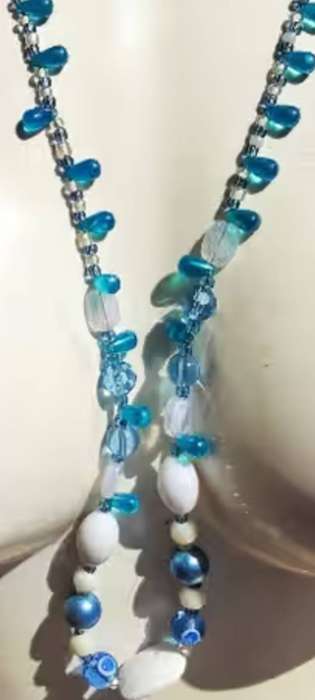 1 Necklace Vintage Murano art glass beads+ large acrylic LOOK AT MY BUY NOW LISTINGS NO WAITING