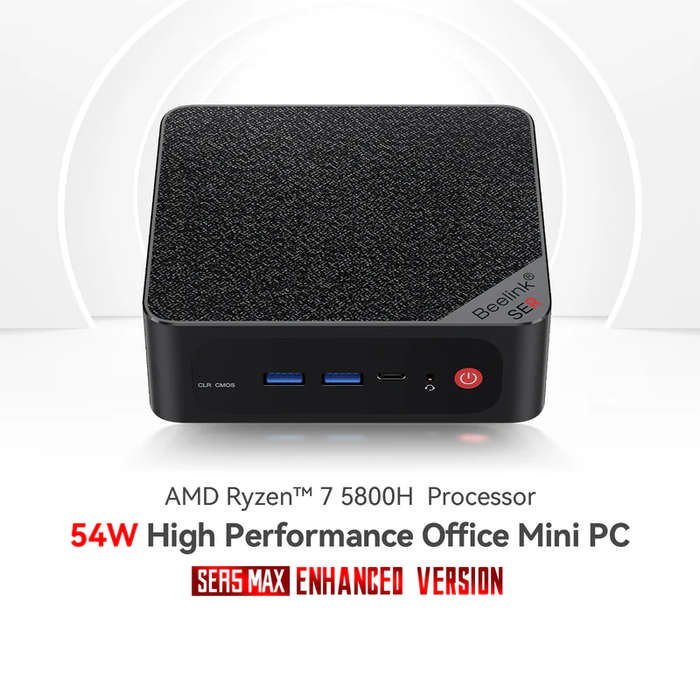 Beelink Mini PC SER5 MAX, AMD Ryzen 7, 4.4Ghz 5800 512GB 16GB Win 11