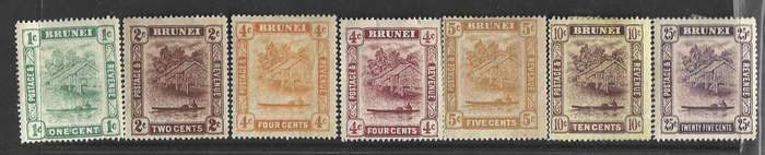 Brunei hinged mint selection as scanned