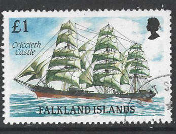 Falkland Islands QE2 One pound used as scanned