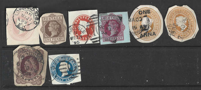 Embossed Queen Victoria GB & India used as scanned