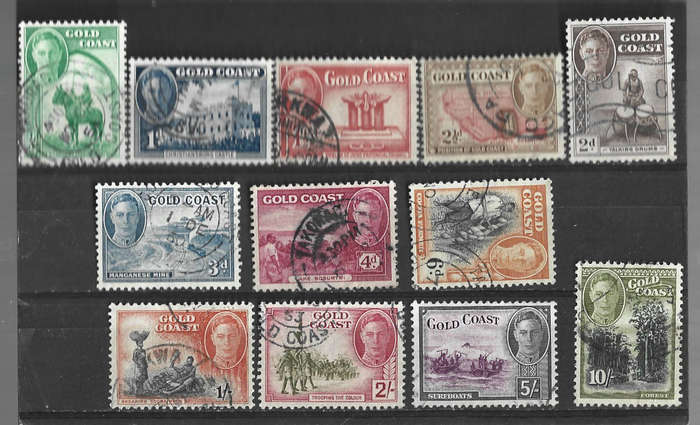 Gold Coast KGV1 issue fine used to 10/- as scanned