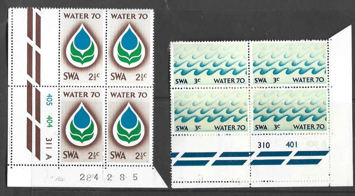 SWA SACC 240/243 MNH set and SACC 236/7 MNH controls