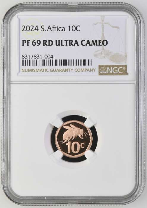 2024 South Africa Proof PF69 Set. 7 Coin Proof Set With 1oz Silver Bee NGC Graded PF69 Proof Set