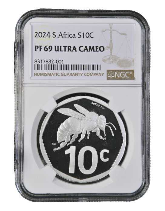 2024 South Africa Proof PF69 Set. 7 Coin Proof Set With 1oz Silver Bee NGC Graded PF69 Proof Set