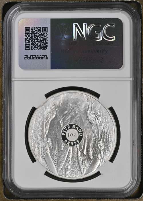 South Africa  1oz Silver SR5 Big 5 Series 3 - Elephant of 2024 Proof 70 Ultra Cameo NGC Graded PF70