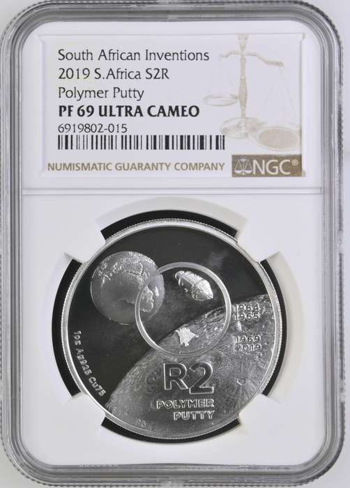 2019 South Africa Silver Polymer Putty South African Inventions S2R NGC Grade PF 69 ULTRA CAMEO