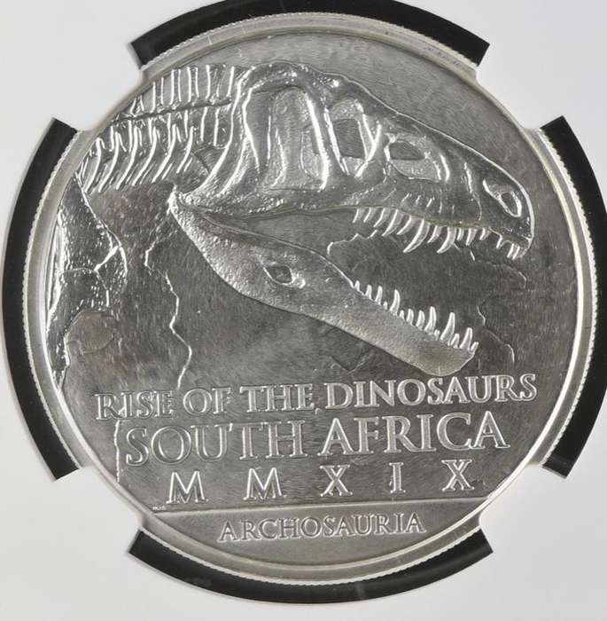 RSA: Silver R25 (1oz) Dinosaurs 2019 MS 70 NGC.
