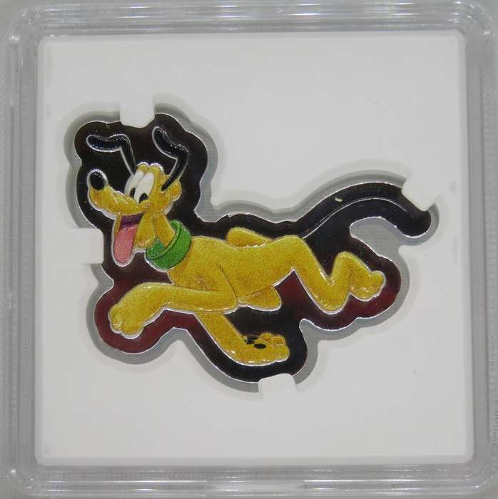 Disney® Pluto Shaped Colourised 1oz Silver 2021 Niue.