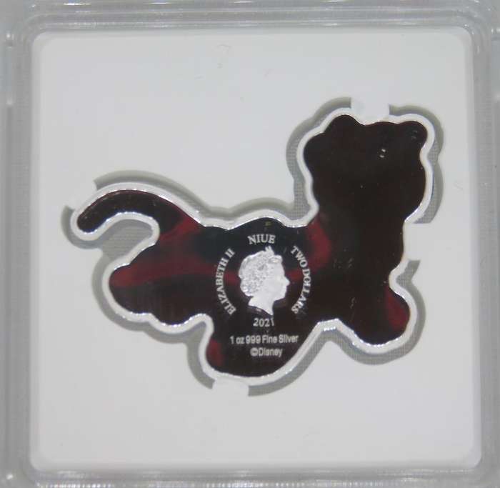 Disney® Pluto Shaped Colourised 1oz Silver 2021 Niue.