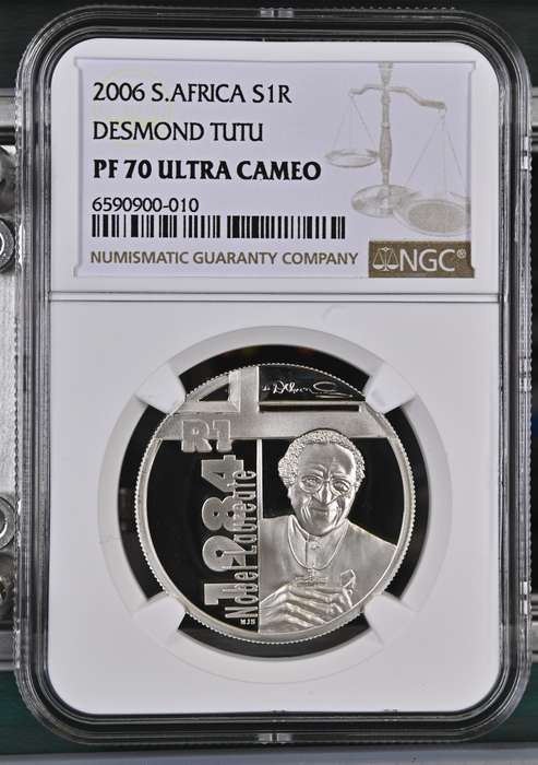 2006 Bishop Desmond Tutu Silver Coin NGC Graded PF70 Ultra Cameo Proof Silver Coin