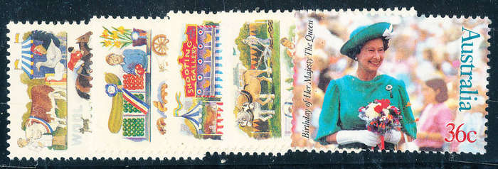 Australia - 1987 - Agricultural Shows & Eliz 2 - sets of mint unhinged . 1054-1058 .