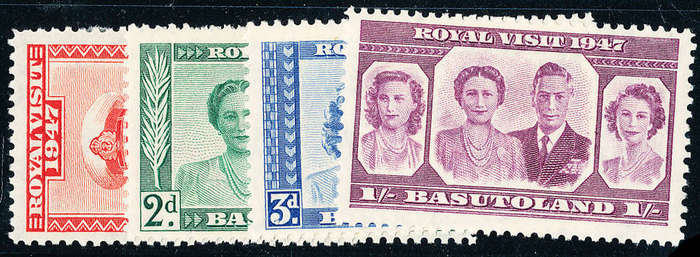Basutoland - 1947 - Royal Visit - set of 4 mint hinged . SG 32-35 .