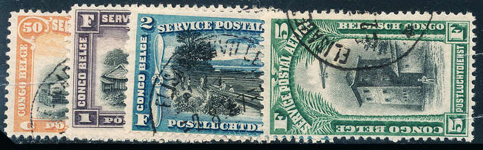 Belgian Congo - 1920 - Air - set of 4 fine used . SG 87-90 .