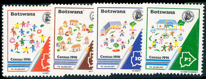 Botswana - 1991 - National Census - set of 4 mint unhinged . SG 713-716 .
