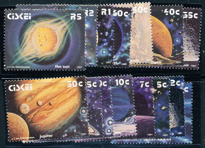 Ciskei - 1991 - The Solar System - set of 15 mint unhinged . SG 192-206 .