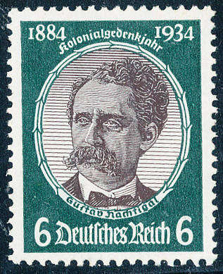 Germany - 1934 - German Colonisers - 6Pf deep-red brown & myrtle green mint unhinged . SG 541 .