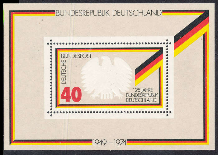 Germany Federal Republic - 1974 - 25th Anniv of Republic - m/sheet mint unhinged . SG 1703 .