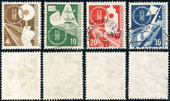 Germany West - 1953 - Transport Museum - set of 4 fine used . 167-170 .