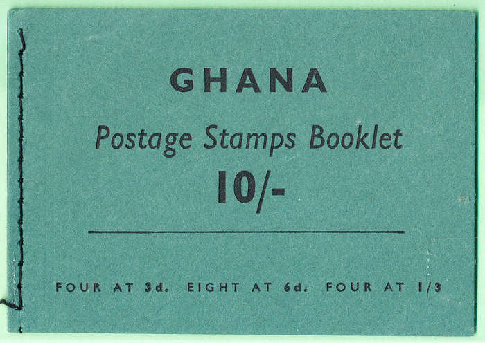Ghana Stamp Booklets - 1961 - 10s (Blue-green cover) complete booklet . SB-4 .