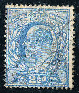 Great Britain - 1911 - Edw 7 - 2½d dull blue perf 15 x 14 fine used . SG 284 .