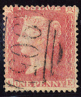 Great Britain - 1856-58 - Victoria - 1d rose-red fine used oval bar pmk . SG 40 .