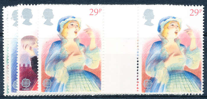 Great Britain - 1982 - British Theatre - set of 4 gutter pairs mint unhinged . SG 1183-1186 .