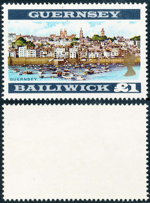 Guernsey - 1969 - 70 - Defins - £1 multi-coloured mint unhinged . SG 28 .