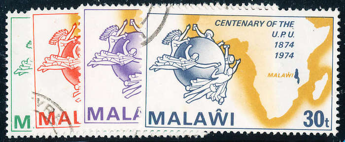 Malawi - 1974 - U.P.U. Centenary - set of 4 fine used . SG 457-460 .